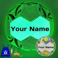 Personalized Green Glow in the Dark Soccer Ball Size 5, 4 for Adult and Youth