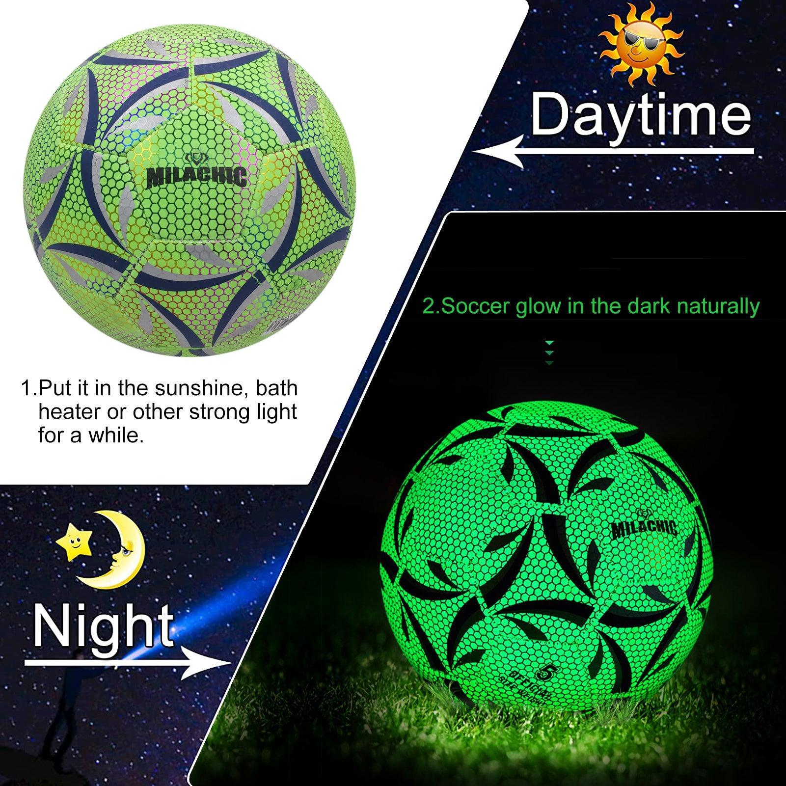 Personalized Green Glow in the Dark Soccer Ball  Size 5, 4 for Adult and Youth