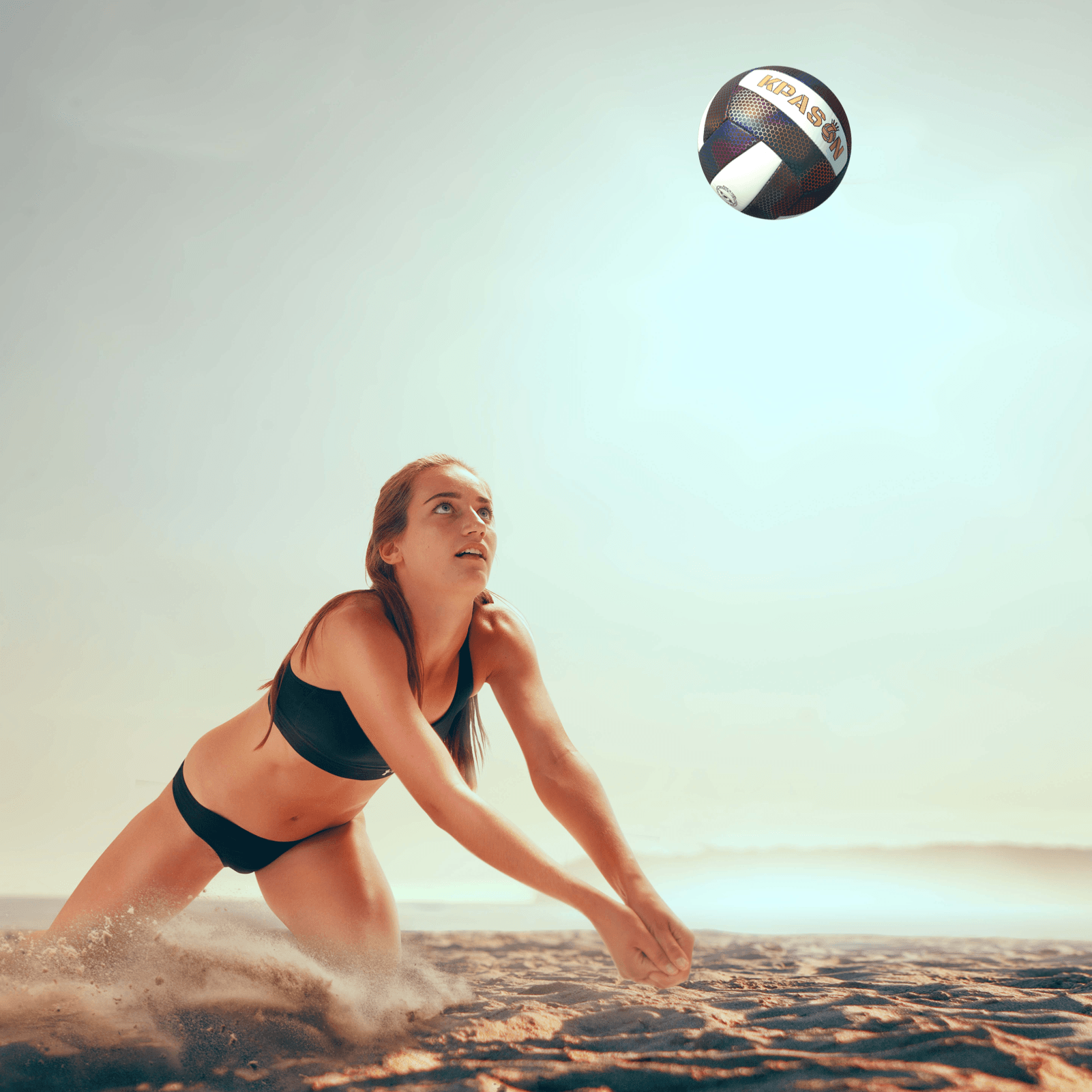 KPASON Holographic Glowing Volleyball Official Size 5, Indoor Outdoor Beach Volleyball Ball for Men Women