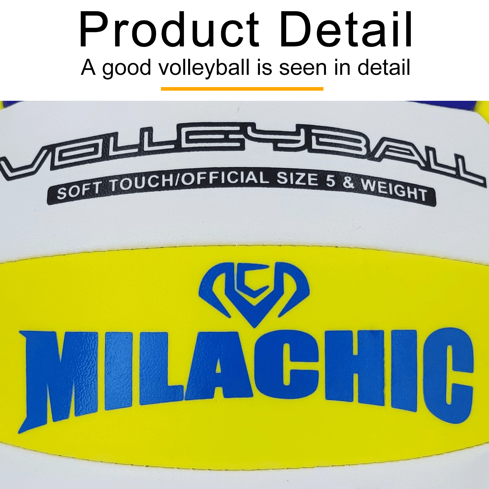 Milachic Personalized Volleyball in Colorful Panels with Name and Text in Size 5 for Men, Women